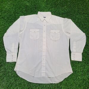 VTG 90s Wrangler "Made in USA" Cowboy Cut Western Shirt XL (Tagged 17x35)